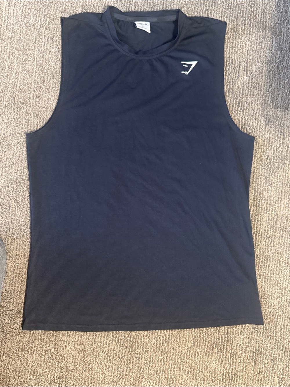 Gymshark Men’s Sleeveless Training Tank - Navy Blue with White Logo